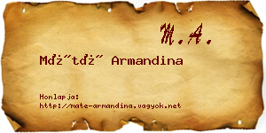 Máté Armandina névjegykártya